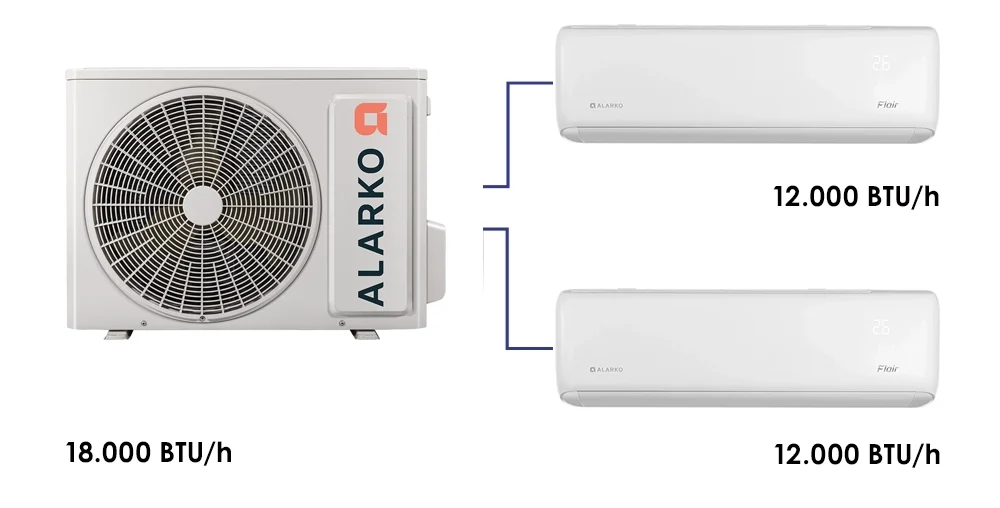 Alarko Flair 2M Multi Split Klima 12.000+12.000 BTU